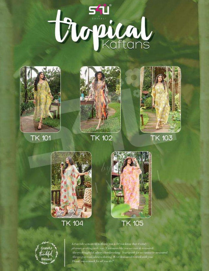 S4u Tropical Kaftan Vol 2 New Designer Fancy Wear Kaftan Kurti Collection